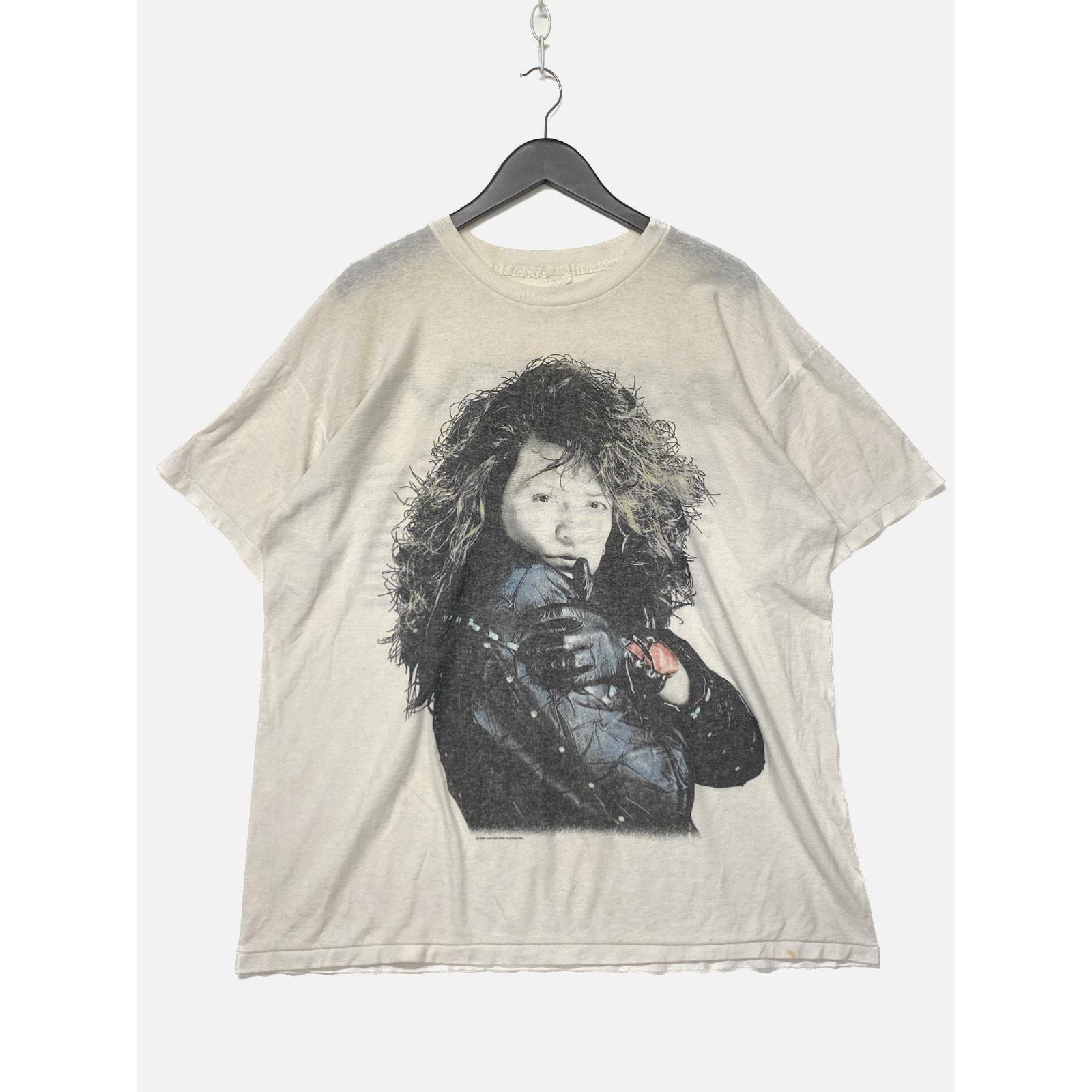Vintage Bon Jovi Band 1988 Tour White T-shirt Size XL Band Tee Single Stitch