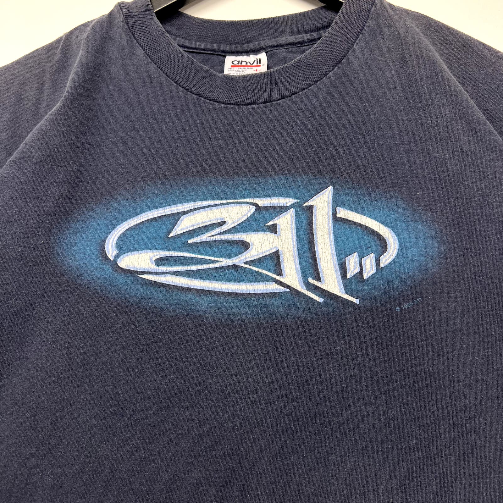 Vintage 1995 311 Three Eleven Blue T-Shirt Size L Ska Alien Head