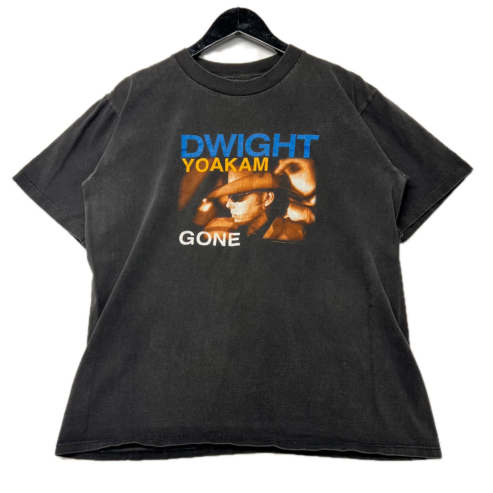 Vintage 1996 Dwight Yoakam Country Black Faded T-Shirt Size L USA Brockum