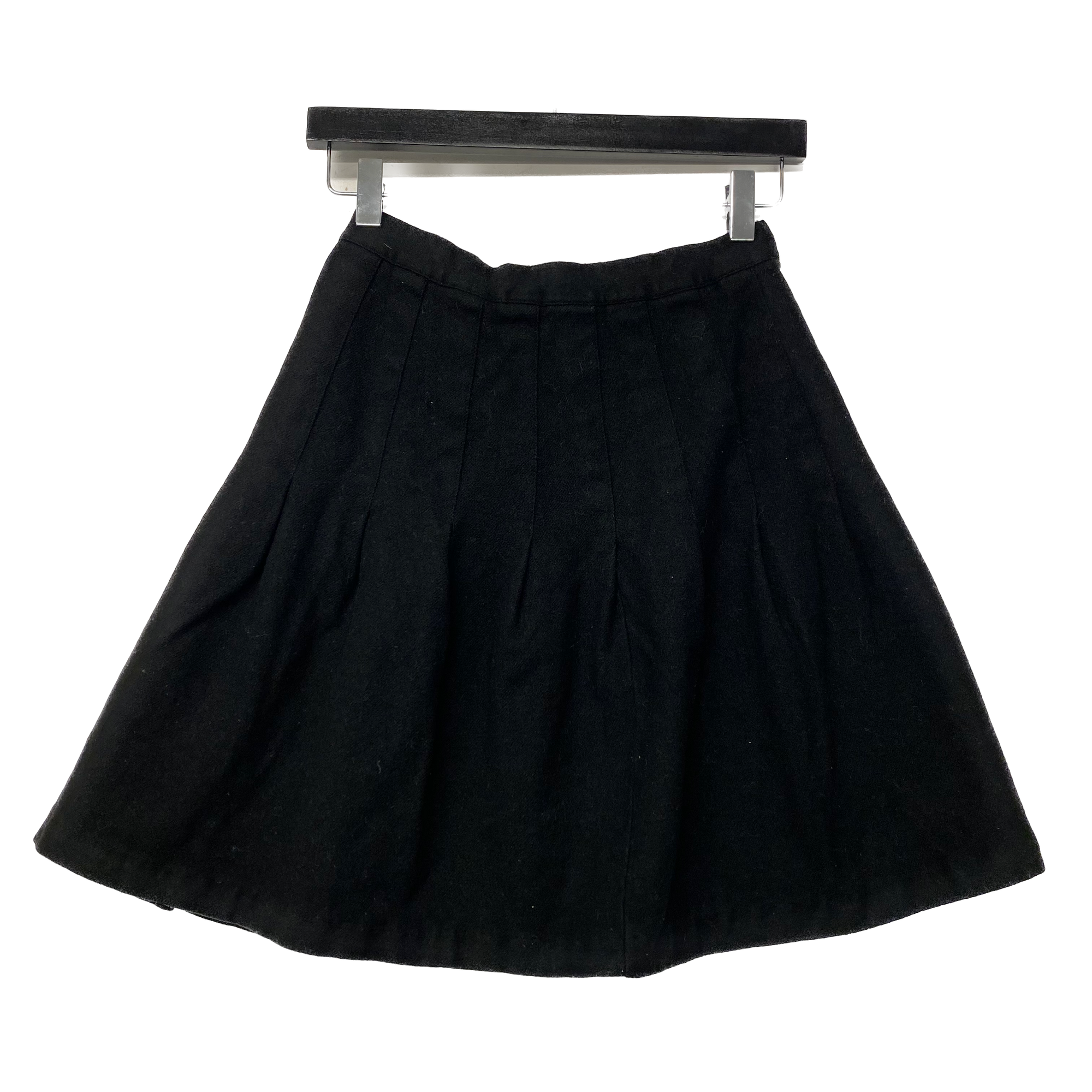 Womens Wool Pleated Skirt Button Size 12