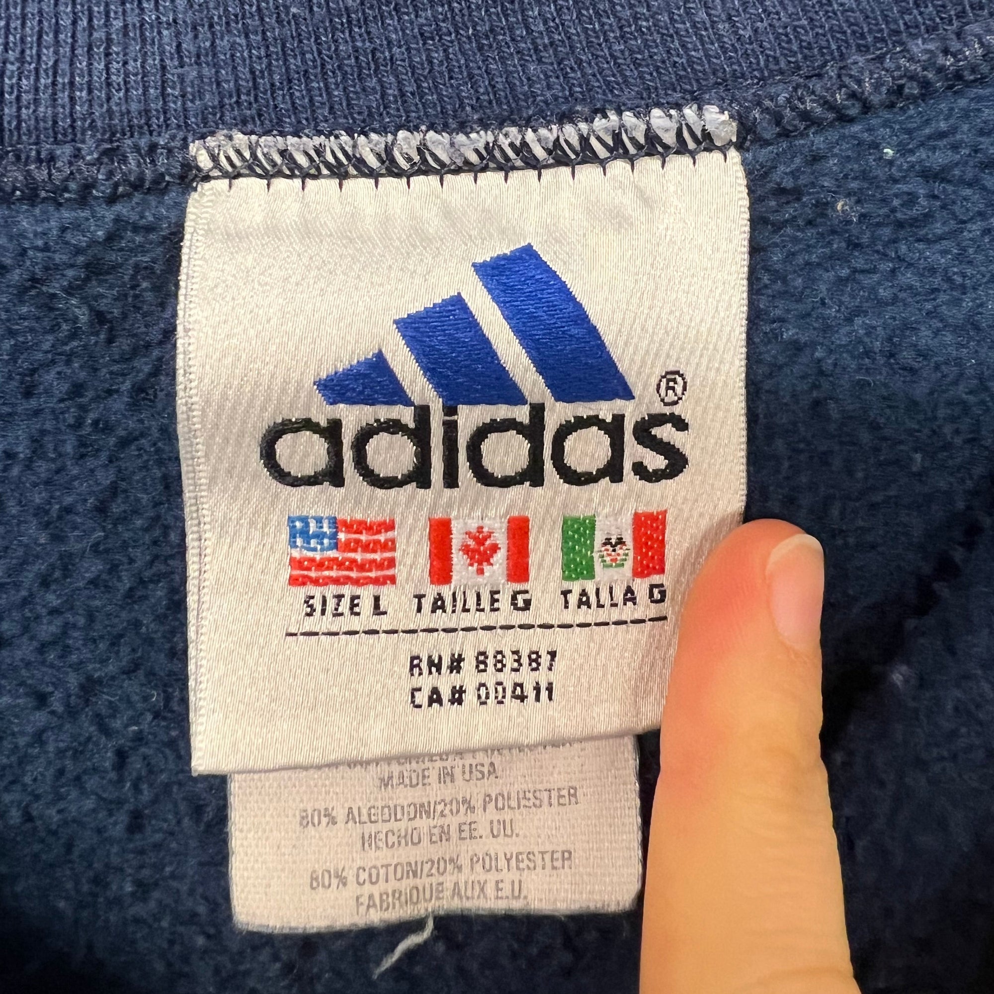 Adidas 1/4 Zip Sweatshirt Taille Large