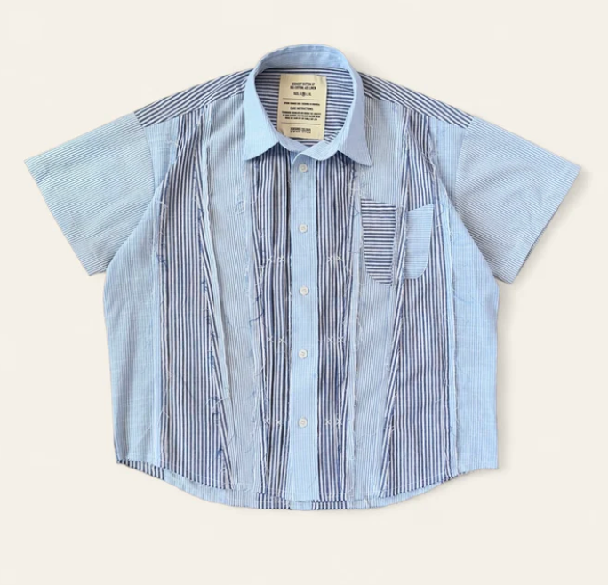 Segment Button Up Size XL (Light Blue)