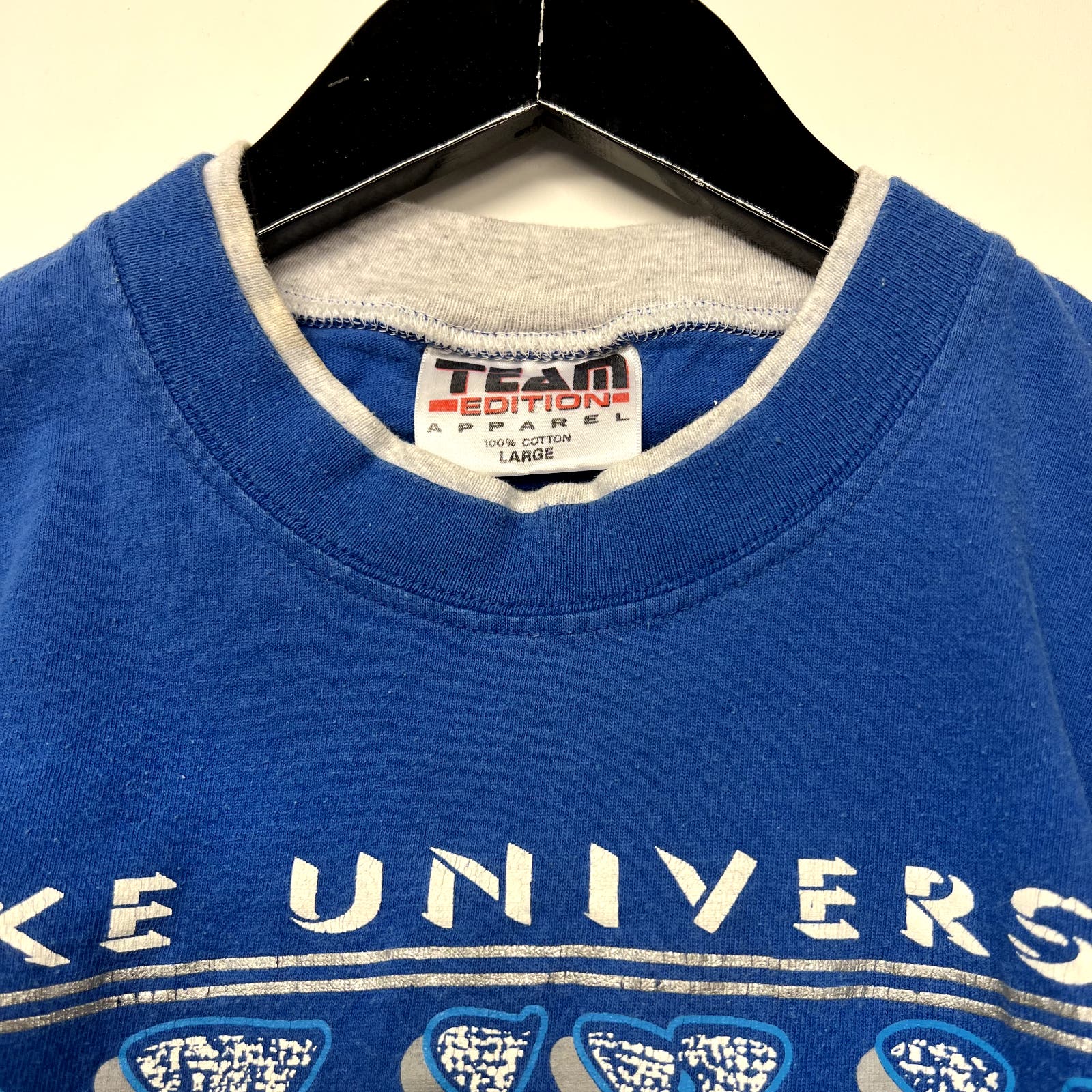 Vintage Duke Blue Devils Blue T-Shirt Size L Basketball
