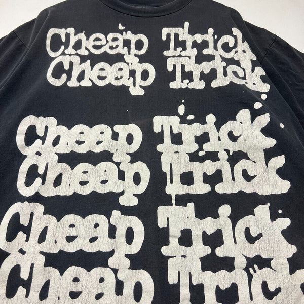 Vintage 90s Cheap Trick Black T-shirt Size XL Band Tee Winterland All Over Print