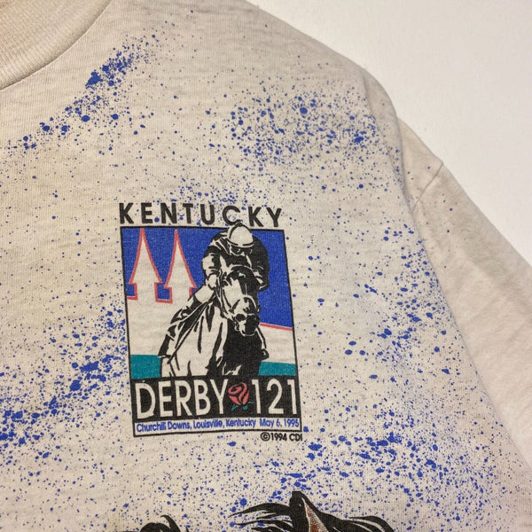 Vintage 1995 Kentucky Derby White T-shirt Size L
