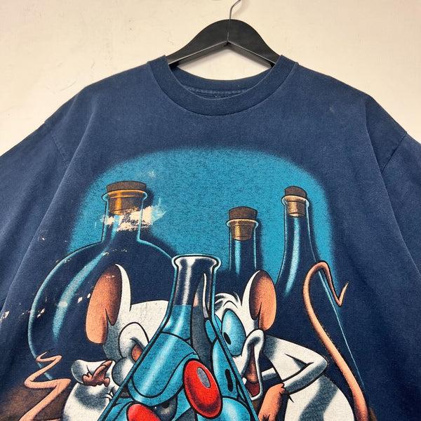 Vintage Pinky and the Brains  T-shirt Size L 1995 Graphic Cartoons Single Stitch