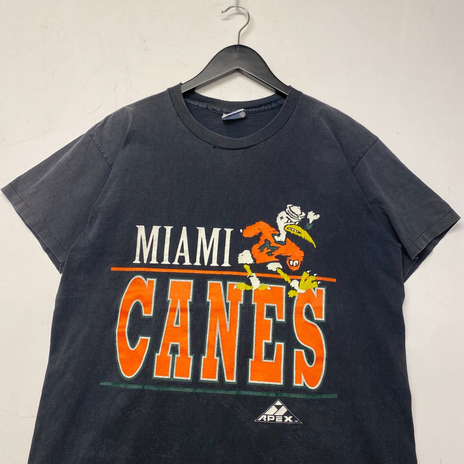 Vintage Miami University Canes 1990s Dark Gray T-Shirt Size L Made in USA