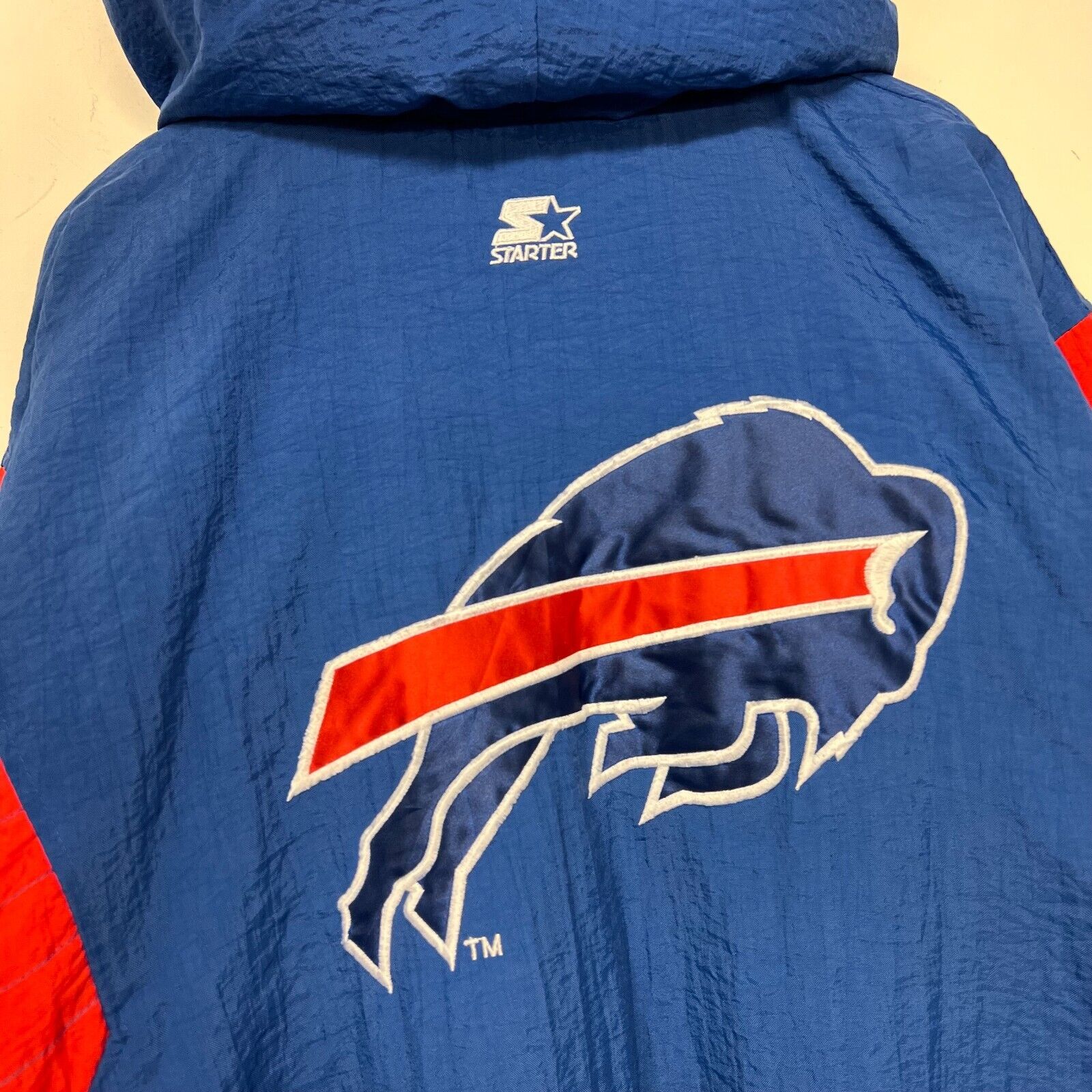 Vintage NFL Buffalo Bills 90s Zip-Up Hooded Winter Jacket Size XL Starter Tag