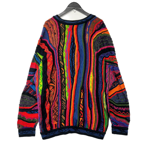 Vintage 90s Coogi Button Up Multi-Color Sweater Longsleeve Size XL 3D Knit