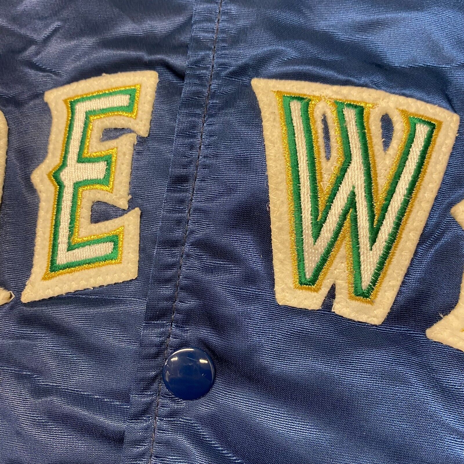 Vintage 1994 MLB Milwaukee Brewers Insulated Satin Jacket Size XL Starter
