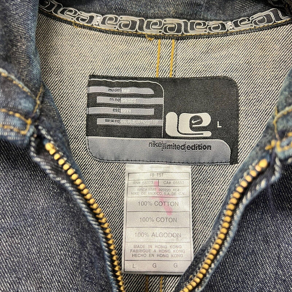 Vintage Y2K Nike Denim Jacket Size L Full Zip Limited Edition