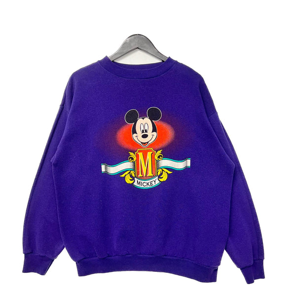 Vintage Disney Mickey Purple Sweatshirt Size L 90s