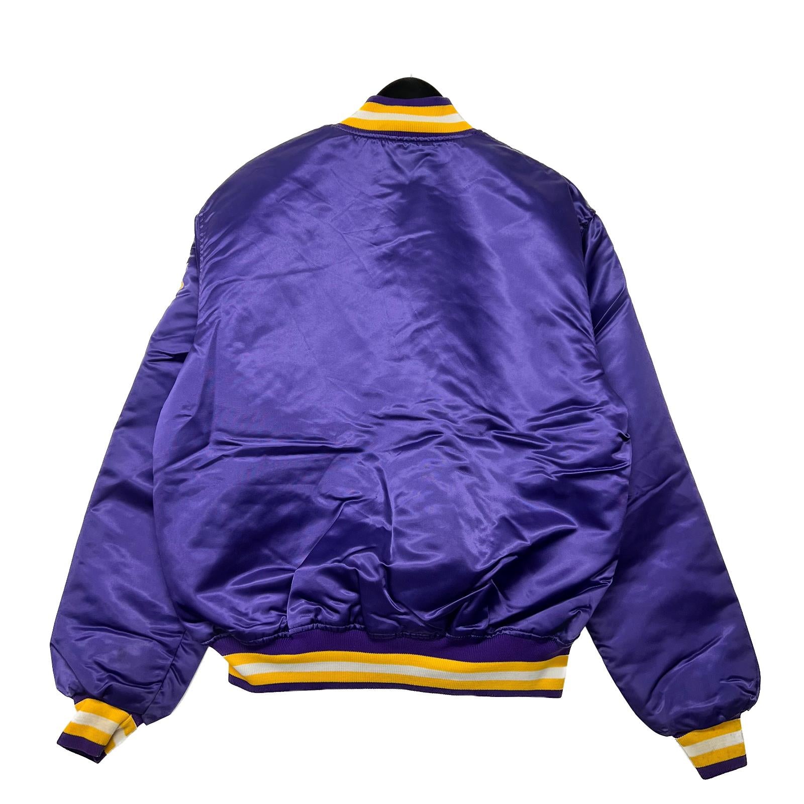 Vintage 80s Starter LSU Louisiana Tigers Purple Satin Jacket Size XL