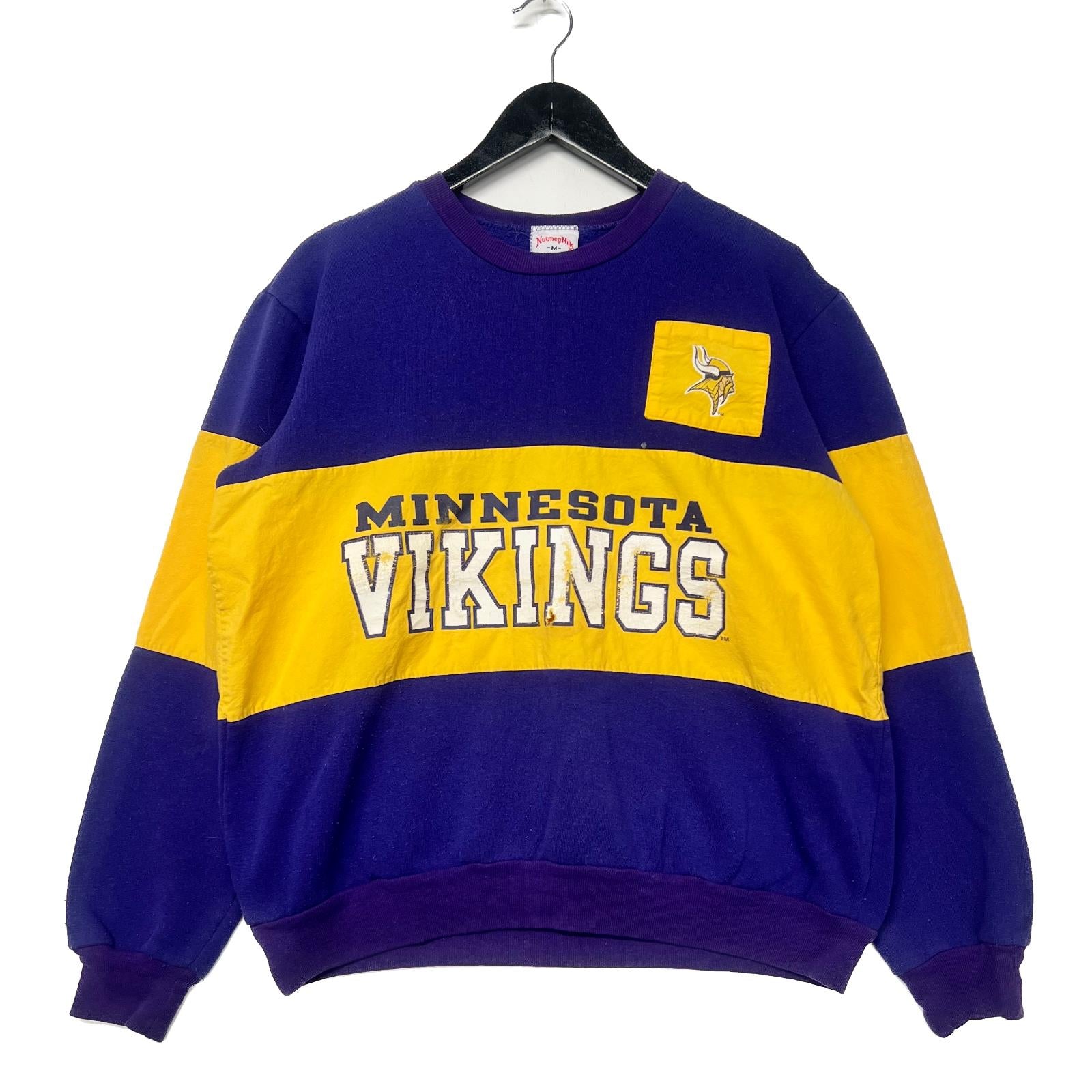 Vintage 90s NFL Minnesota Vikings Purple Sweatshirt Size M Nutmeg