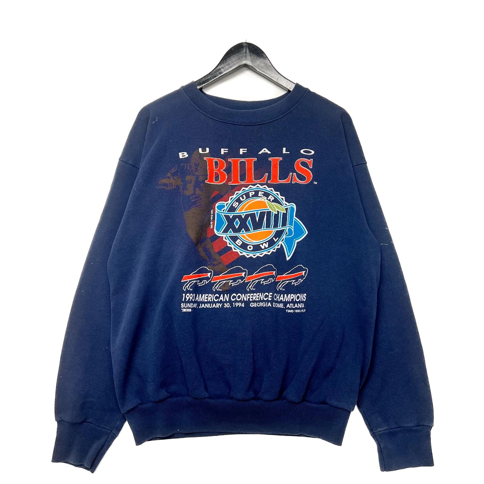 Vintage 1993 NFL Buffalo Bills Navy Sweatshirt Size L