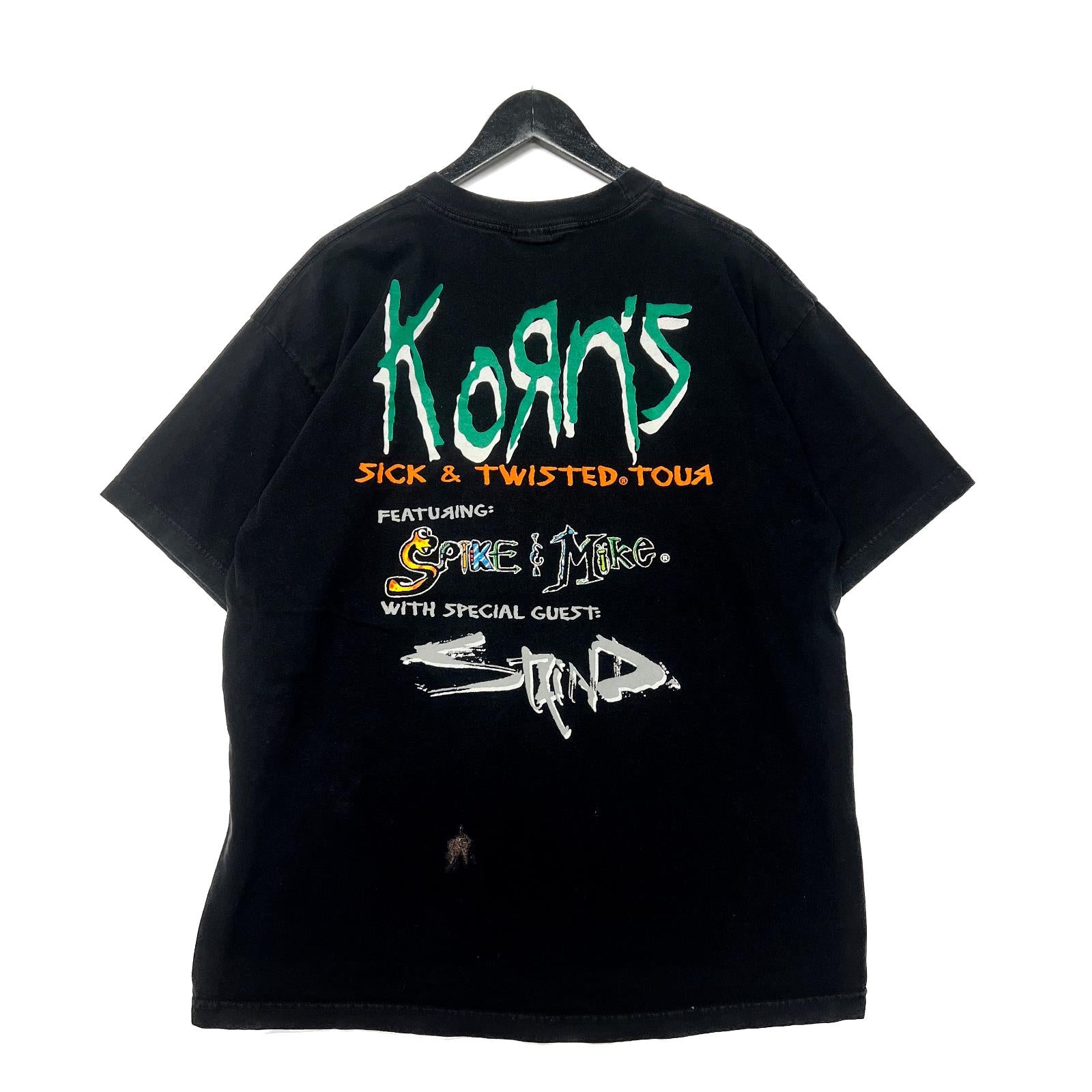 Vintage 1997 Korn Sick and Twisted Tour Black T-shirt Size XL